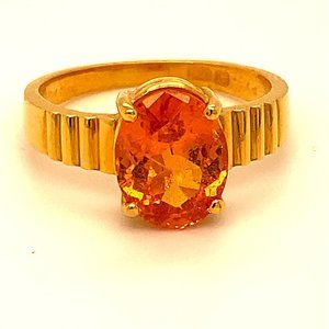 Mandarin Spessartine 3.30ct Solid 22K Gold Ring